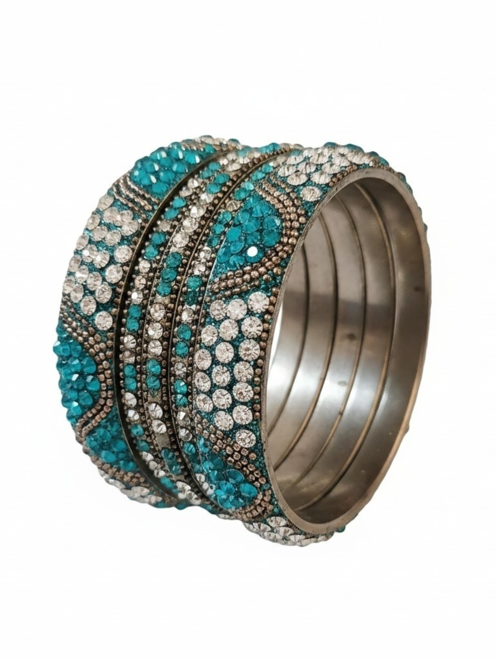 Sassified Boutique Turquoise Crystal Bangle Bracelet - Women's Jewelry